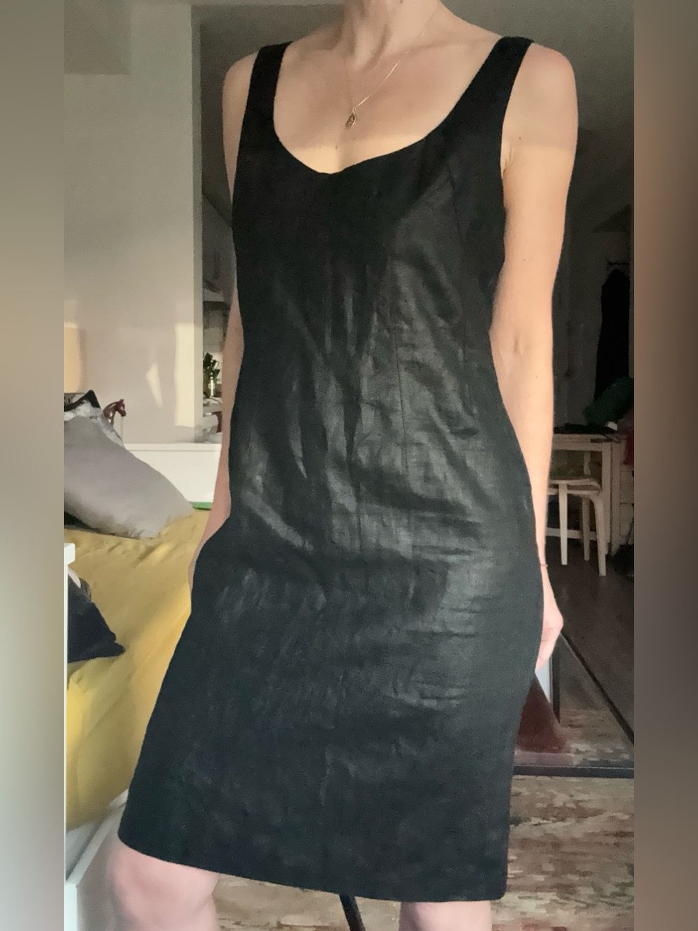 Dolce & Gabbana Black Linen Slip Dress - Sleeveless V-Neck